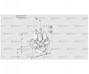 VCH1E20R/25R05NHEVWR3/PPPP/PPPP (88101438) Клапан с регулятором расхода Kromschroder