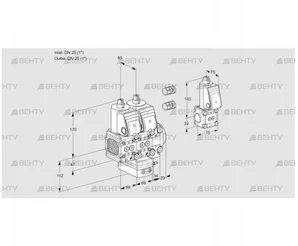 VCH2E25R/25R05FNHEVWR3/PPPP/PPBS (88103437) Клапан с регулятором расхода Kromschroder