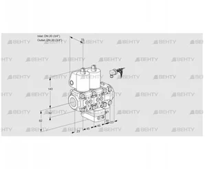 VCH1E20R/20R05NHEVKL/PPPP/PPPP (88107056) Клапан с регулятором расхода Kromschroder