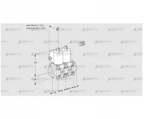 VCS2E40R/40R05NNWL/PPPP/PPPP (88100215) Сдвоенный газовый клапан Kromschroder