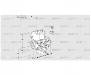 VCH1E25R/25R05NHEVQL3/PPPP/PPPP (88103690) Клапан с регулятором расхода Kromschroder