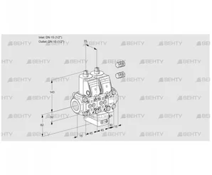 VCH1E15R/15R05NHEVWR3/PPPP/PPPP (88101874) Клапан с регулятором расхода Kromschroder