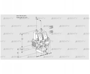 VCH1E20R/15R05FNHEVWR3/PPPP/PPPP (88101439) Клапан с регулятором расхода Kromschroder