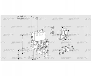 VCG1E25R/25R05NGEWL3/2-ZY/-3PP (88100686) Клапан с регулятором соотношения Kromschroder