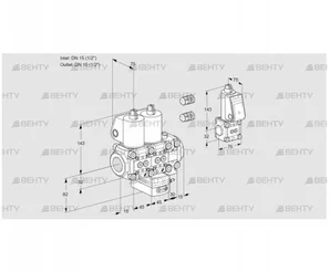 VCG1E15R/15R05NGEVWL3/PPBS/PPPP (88100542) Клапан с регулятором соотношения Kromschroder