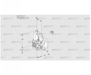 VAS2E25R/40F05FNWR/PP/PP (88102432) Газовый клапан Kromschroder