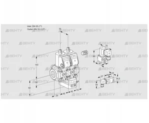 VCG1E25R/15R05NGEWR/3-PP/PPBY (88103159) Клапан с регулятором соотношения Kromschroder