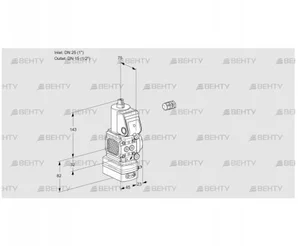 VAD1E25R/15R05FD-100WR/PP/PP (88102051) Газовый клапан с регулятором давления Kromschroder