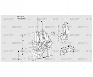 VCG1E25R/25R05GENVWR/PP3-/PPZS (88107673) Клапан с регулятором соотношения Kromschroder