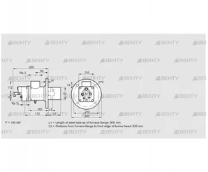 BIO 80RB-800/635-(6)EB (84099895) Газовая горелка Kromschroder