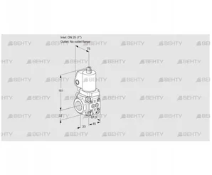 VAS1T25/-N/NWSL (88013724) Газовый клапан Kromschroder