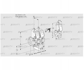 VCG2E40R/40R05NGEWR/PPPP/PPZS (88105059) Клапан с регулятором соотношения Kromschroder