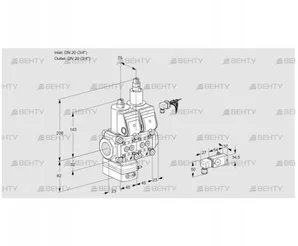 VCG1E20R/20R05GELWR/2-PP/PPPP (88106998) Клапан с регулятором соотношения Kromschroder