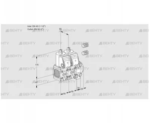 VCS2E40F/50R05FNNVWR3/PPPP/PPPP (88101761) Сдвоенный газовый клапан Kromschroder