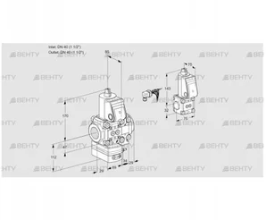 VAG2E40R/40R05GEVWR/PP/ZS (88102637) Газовый клапан с регулятором соотношения Kromschroder