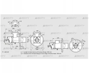 BIO 140KB-200/185-(66E)E (84099770) Газовая горелка Kromschroder