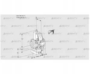 VAG1E25R/25R05GEVWR/PP/PP (88107290) Газовый клапан с регулятором соотношения Kromschroder