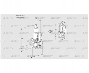 VAS1E25R/25R05LWR/PP/BS (88104606) Газовый клапан Kromschroder