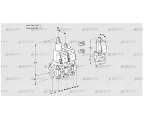 VCS2T25N/25N05LNWSR3/PPPP/PPBS (88100951) Сдвоенный газовый клапан Kromschroder