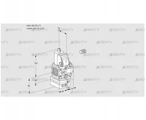 VAD1E25R/15R05FD-50VWR/PP/PP (88102109) Газовый клапан с регулятором давления Kromschroder