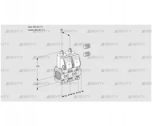 VCS2E25R/25R05FNNWR3/PPPP/PPPP (88101233) Сдвоенный газовый клапан Kromschroder