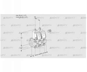 VCS3E40R/40R05NNWR/PPPP/PPPP (88106991) Сдвоенный газовый клапан Kromschroder