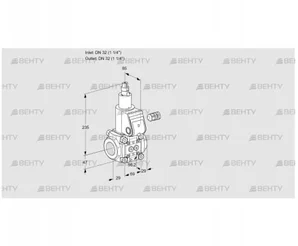 VAS232R/LY (88017854) Газовый клапан Kromschroder