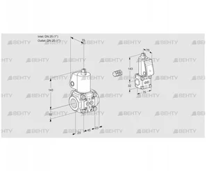 VAS1E25R/25R05NWL/BS/PP (88104757) Газовый клапан Kromschroder