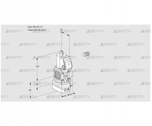 VAD1E25R/20R05FD-25WR/PP/PP (88102005) Газовый клапан с регулятором давления Kromschroder