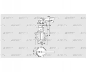 DKR 150Z03H450D (72701310) Дроссельная заслонка Kromschroder