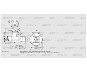 BIO 125HM-550/335-(16)EB (84099940) Газовая горелка Kromschroder