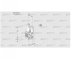 VAS1E25R/25R05FNWR/PP/PP (88102411) Газовый клапан Kromschroder