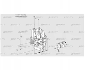 VCH2T40N/40N05FNHAVQR/MMMM/PP-3 (88106967) Клапан с регулятором расхода Kromschroder