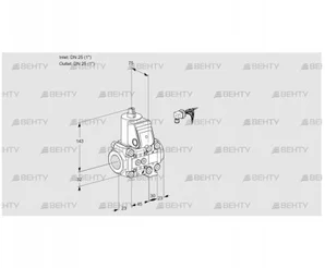 VAS1E25R/25R05NO14WR/PP/PP (88102918) Газовый клапан Kromschroder