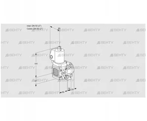 VAS2T50N/50N05FNVQSL/PP/PP (88104700) Газовый клапан Kromschroder