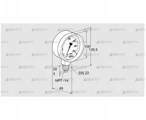 RFM P230TNB100 (03200137) Манометр Kromschroder