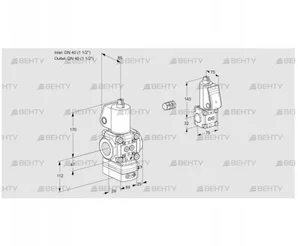 VAG2E40R/40R05GEWL/BS/PP (88103674) Газовый клапан с регулятором соотношения Kromschroder