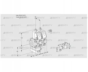 VCG1E20R/20R05GNNWR/2-PP/PPPP (88105048) Клапан с регулятором соотношения Kromschroder