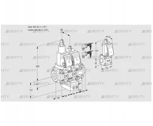 VCH2E40R/40R05LHEVQSR8/PPPP/PPBS (88103301) Клапан с регулятором расхода Kromschroder