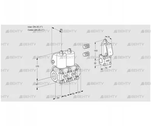 VCS2E25R/25R05NNWL3/PPBS/PPPP (88102834) Сдвоенный газовый клапан Kromschroder