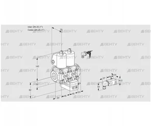 VCG1E25R/25R05NGKWL/PPPP/PP-1 (88103889) Клапан с регулятором соотношения Kromschroder