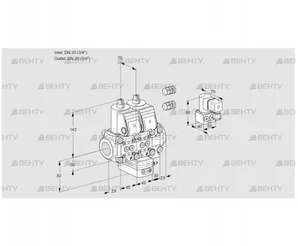 VCH1E20R/20R05NHEVQR3/PPPP/PPBY (88100594) Клапан с регулятором расхода Kromschroder