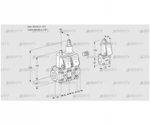 VCS2E40R/40R05NLWR/PPPP/PPBS (88103744) Сдвоенный газовый клапан Kromschroder