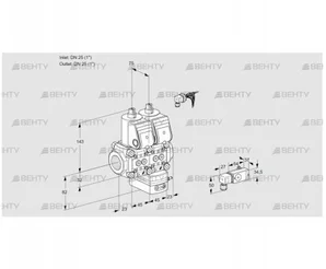 VCG1E25R/25R05NGEWR/2-PP/PPPP (88103917) Клапан с регулятором соотношения Kromschroder