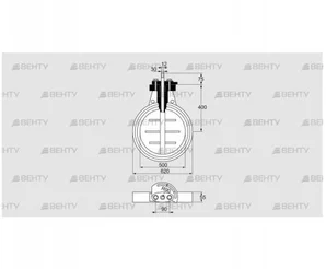 DKR 500Z03F100D (03149266) Дроссельная заслонка Kromschroder