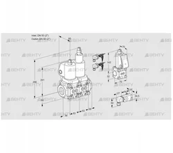 VCS3E50R/50R05NLWSL8/PPBS/3-PP (88107124) Сдвоенный газовый клапан Kromschroder