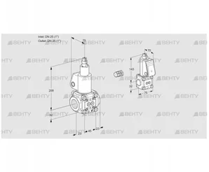 VAS1E25R/25R05LWL/BS/PP (88103863) Газовый клапан Kromschroder