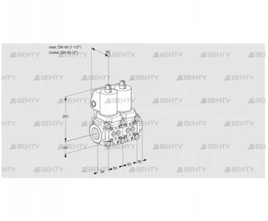 VCS3T40N/50N05NNQSL/PPPP/PPPP (88106850) Сдвоенный газовый клапан Kromschroder