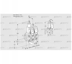 VCH2T40N/40N05LHAQSR/PPPP/PPBS (88100699) Клапан с регулятором расхода Kromschroder