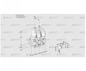 VCS3T50N/50N05NNKGR/2--3/PPPP (88101056) Сдвоенный газовый клапан Kromschroder